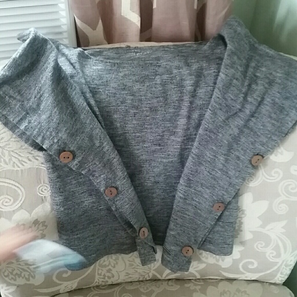 ELEMENT Gray Blend Draping Crop Top - Picture 8 of 8